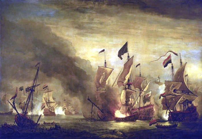 Willem Van de Velde The Younger Royal James  at the Battle of Solebay